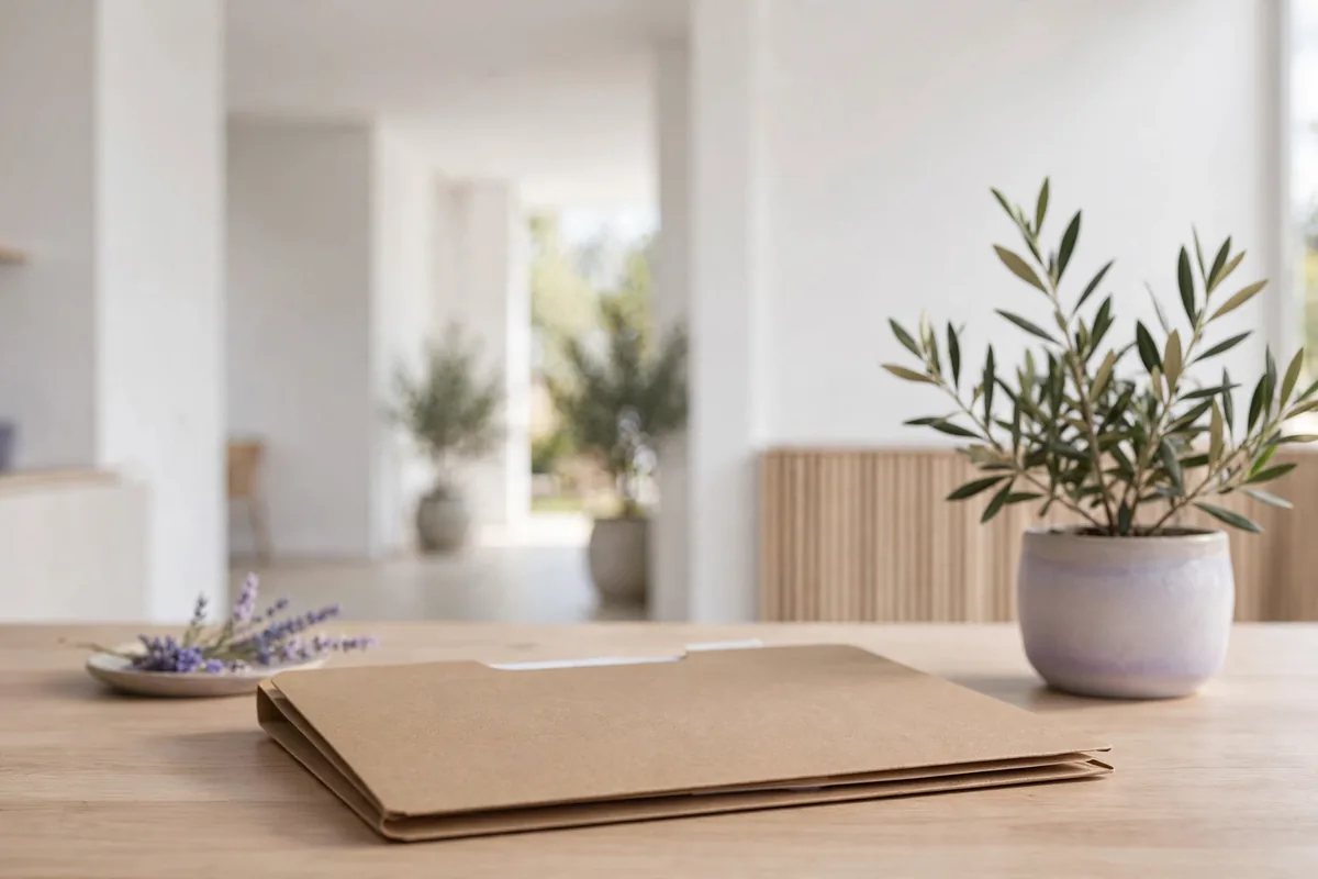 A folder on a desk