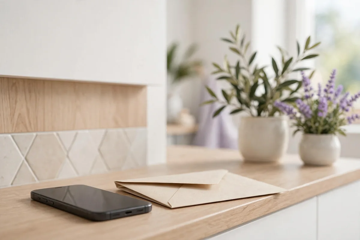 A phone beside a letter
