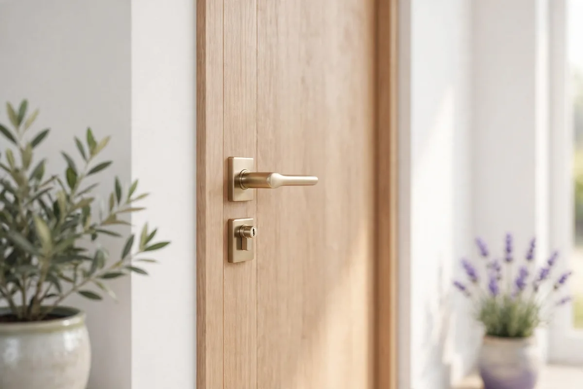 A locked door handle